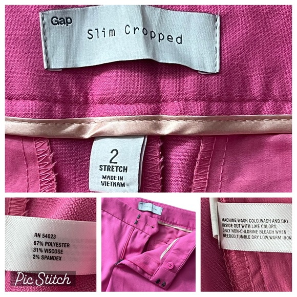 GAP Size 2 Business Woman Pants Trousers Barbie Pink Slim Crop Ankle Career Wear - Picture 7 of 10